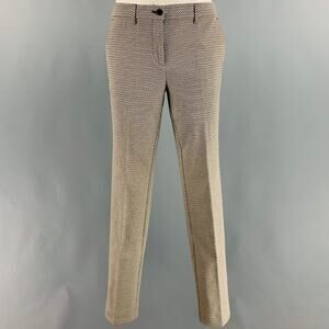 ETRO Size 4 Beige Black Cotton Blend Squares Dress Pants